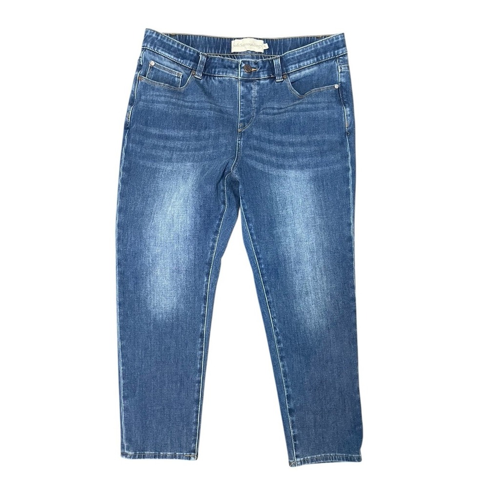 Soft Surroundings The Ultimate Denim Relaxed Straight Zip Front Jeans  - Size PL